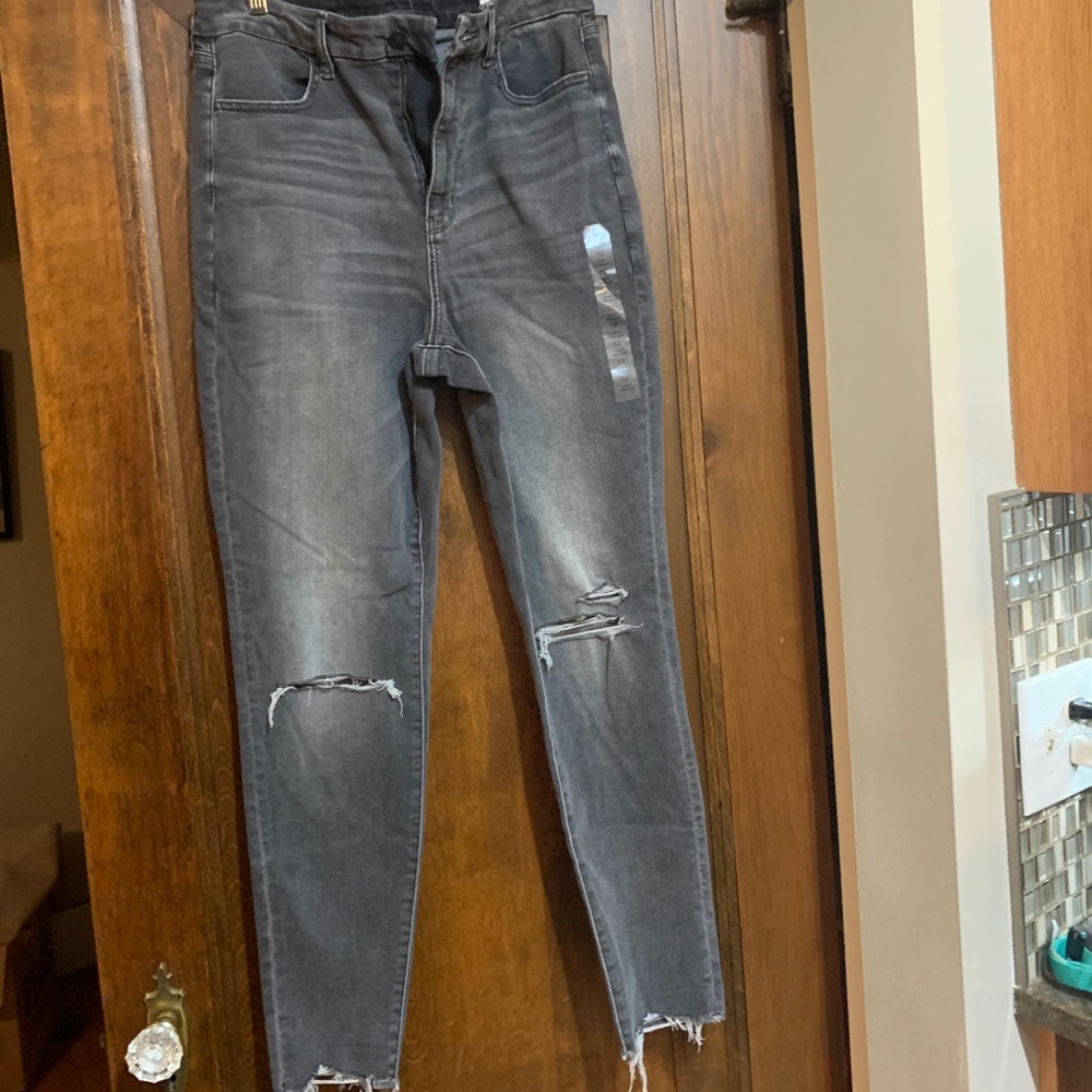 AEO Ne(x)t Level high waisted jeggings in gray